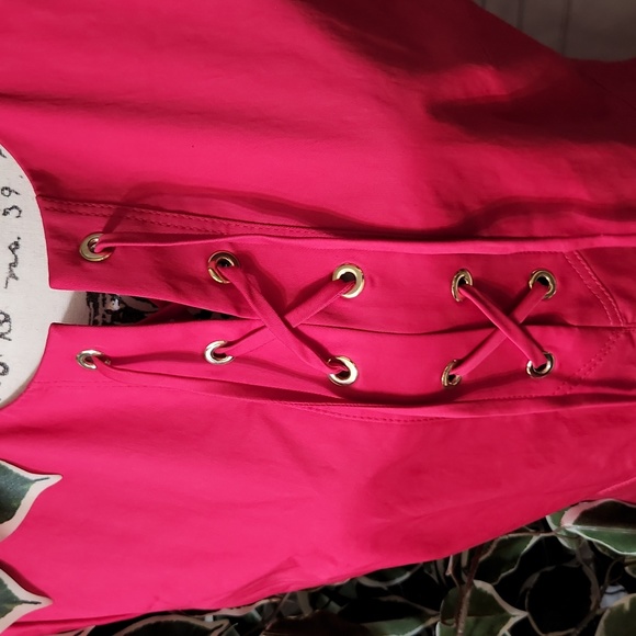 Paule Ka Paris Tie Front Shift Dress With Pockets NWT 42 - Picture 10 of 15